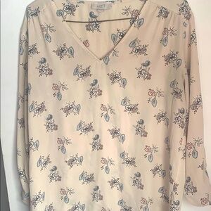 LOFT Floral Blouse - Cream
